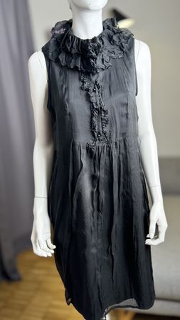 Elegantes Schwarzes Seidenkleid Von Almost Famous |Gr.M|