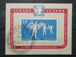 LUNABA-LUZERN BLOCK Nr.14 gestempelt Tadellos 200 Fr
