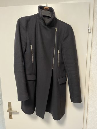 Zara Wollmantel schwarz (Gr. M)