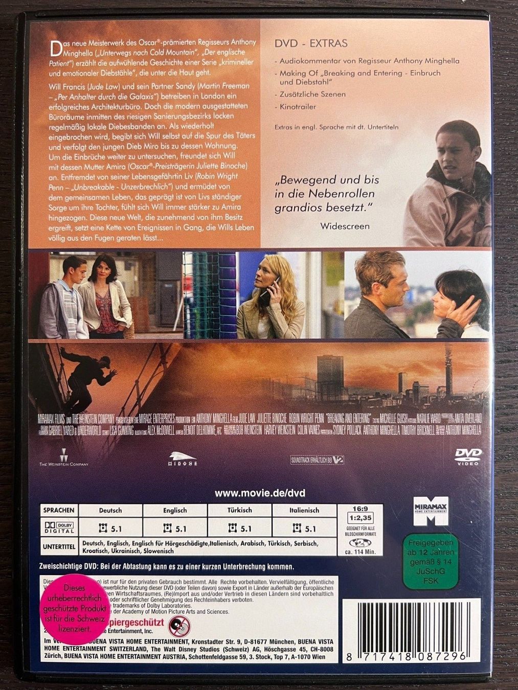 Tutti i DVDs: Breaking and Entering - Einbruch und Diebstahl – Usato da Zürich venduto da FilmFreunde 1