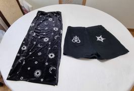 Set Banned Alternative-Shorts mit Glitzersamtrock Gr. XS