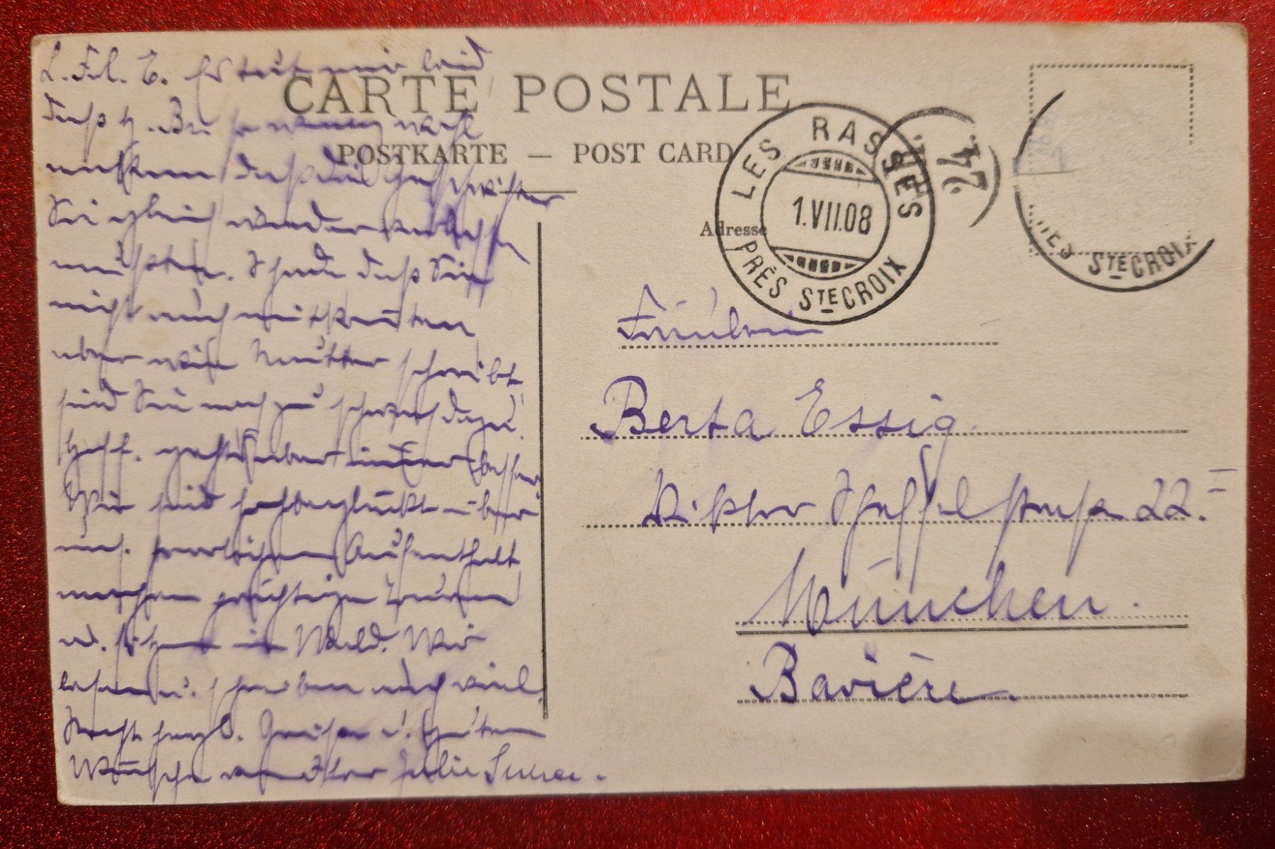 Cartoline postali: Route des Rasses Ste-Croix 1908 rar – Usato da Melchnau venduto da Arthurius 1