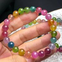 Bracelet en tourmaline multicolore 7.6mm haute qualité