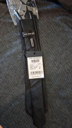 Roy Robson Krawatte Schwarz 100% Seide - Neu/OVP