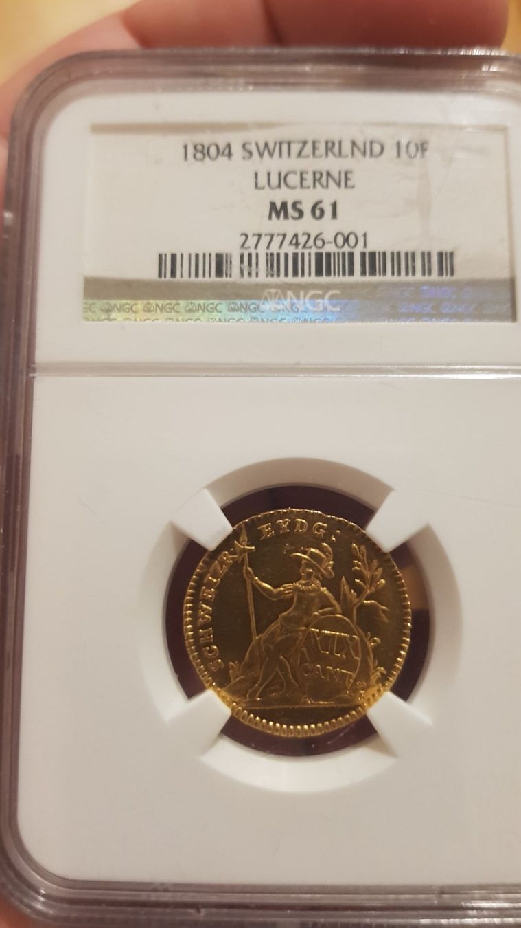 Tutti le monete: TOP 10 francs 1804 Lucerne MS61 – Usato da Meyrin venduto da menelaos77 1