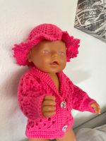 Jacke mit Hut in Pink für Puppe 43 cm