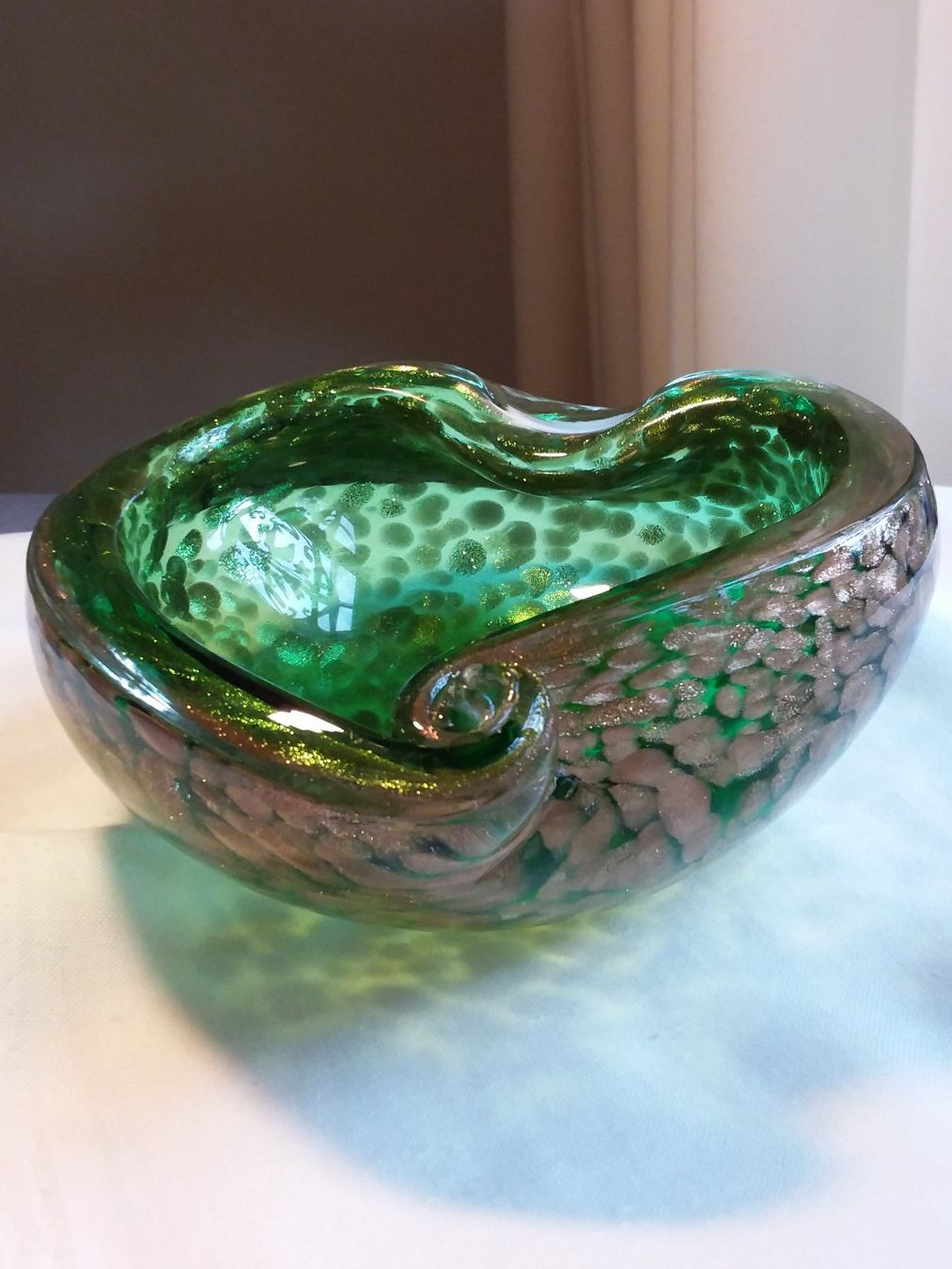 Murano Schalen: Top MURANO Gold/Grüne Herzschale – Gebraucht aus Zürich von helsan 3