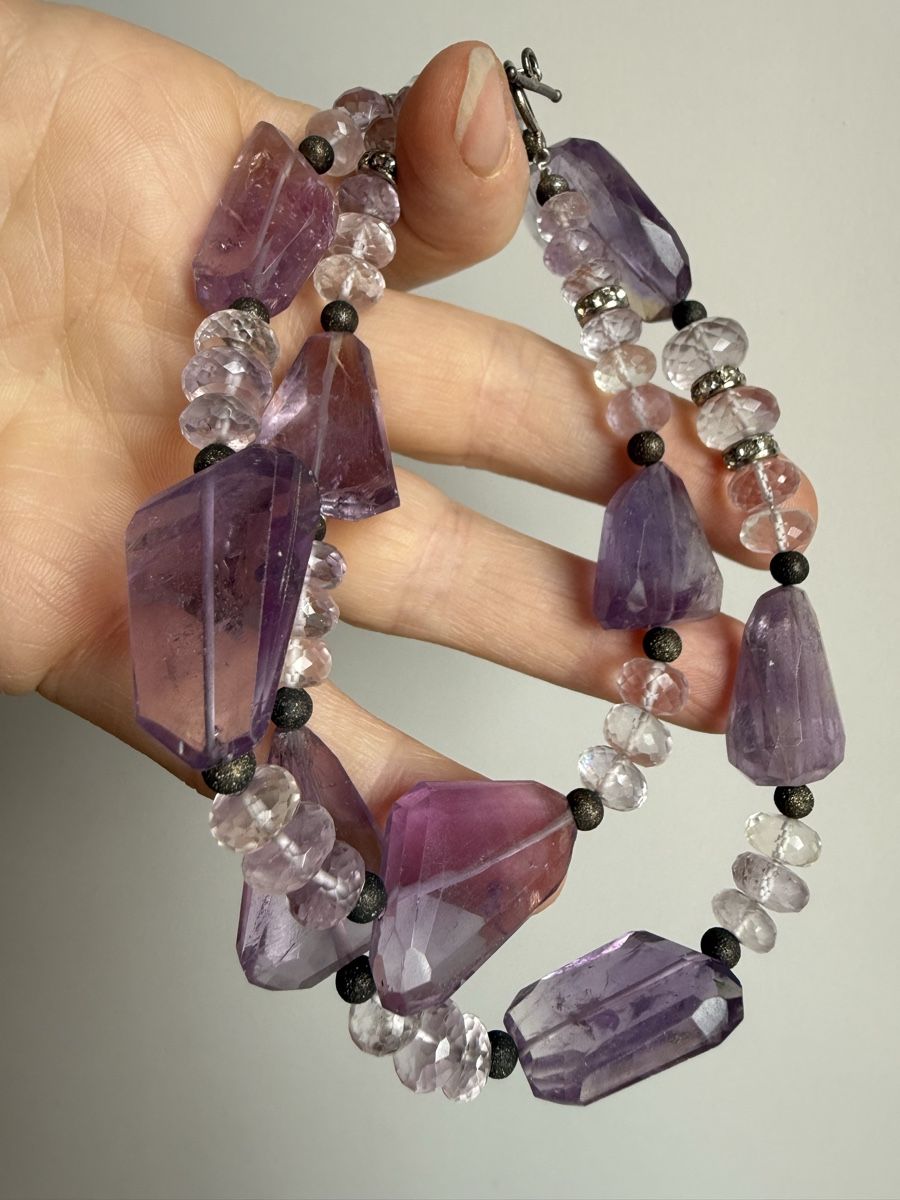 Catenine: Unikat - wunderbarte Kunzit, Amethyst Kette NEU – Nuovo e nell'imballaggio originale da Basel venduto da Chili007 6
