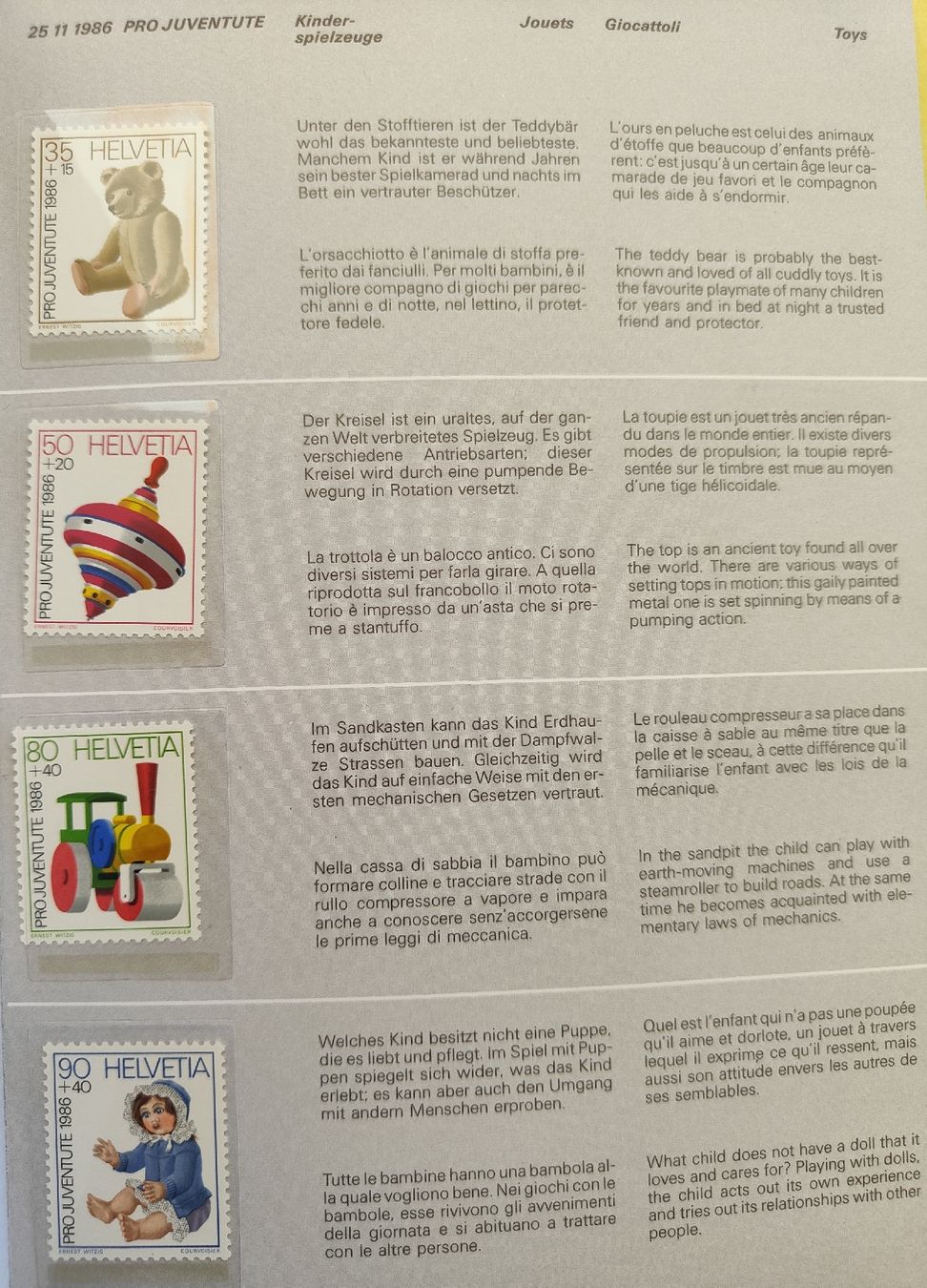 Alle Briefmarken: Jahrbuch der Post 1986 – Neu (gemäss Beschreibung) aus chur von Hmars 2