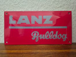 Emailschild Lanz Bulldog Traktor Service Logo Emaille Schild