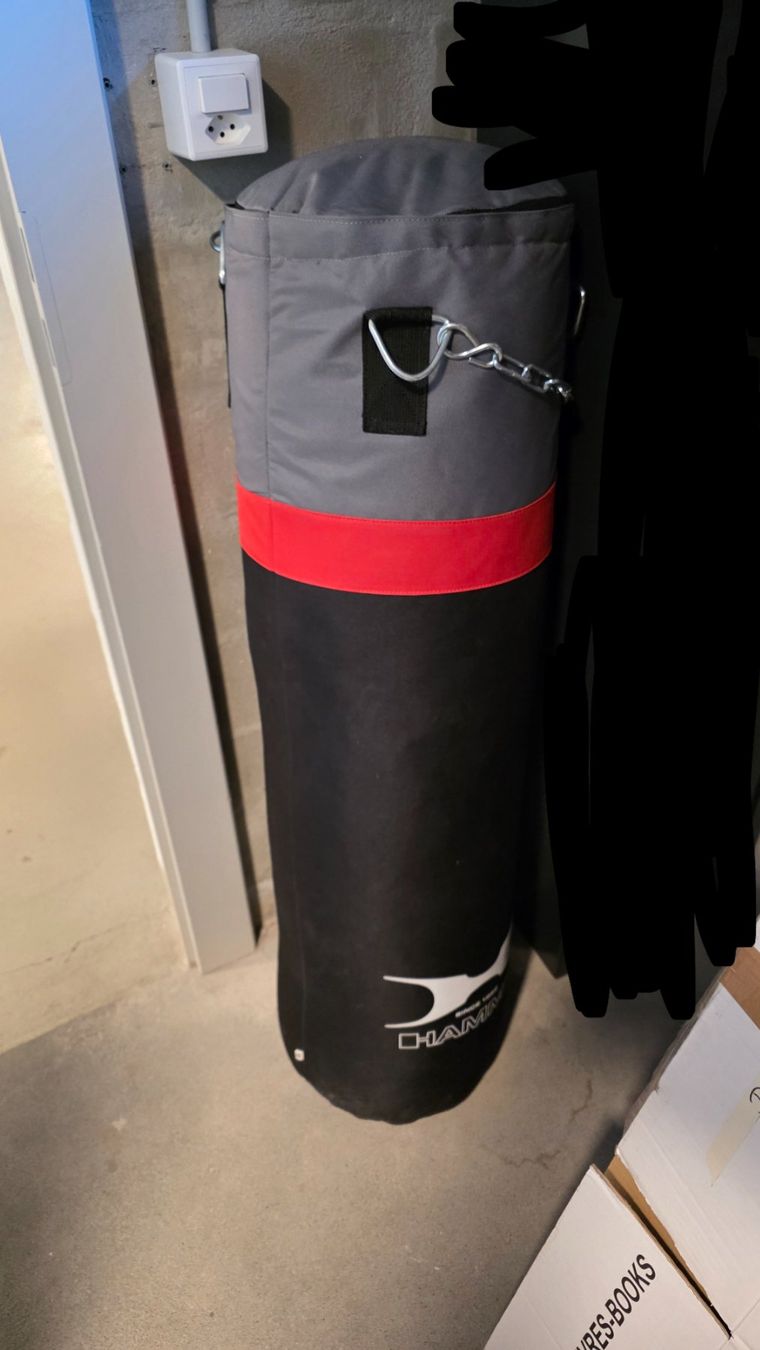 Sacchi da boxe: Boxsack mit Kette, Handschuhen und Deckenhalterung – Usato da Steffisburg venduto da sev_tws9