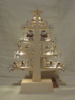 Weihnachtsdekoration aus Holz mit LED Beleuchtung, Neuware