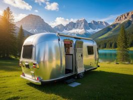 Wohnwagen Airstream Roka mit Hagelschaden