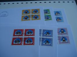 Satz Dauermarke Souvenirs 1999, FDC Satz + 4erblock +, 8 Bel