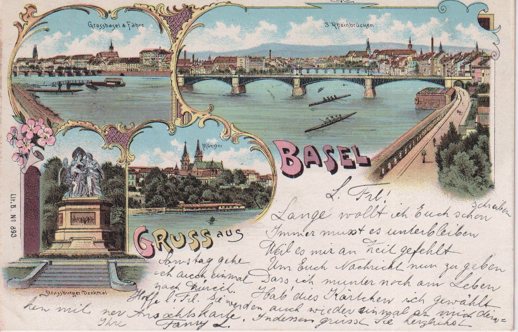 Cartoline postali: AK Litho Basel - 1900 – Usato da Riva San Vitale venduto da MAR-NAPO