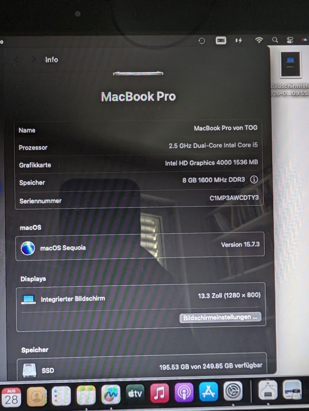 Apple Notebooks: MacBook Pro 13 Mid 2012 – Gebraucht aus Aesch BL von Capo-Califfo 4