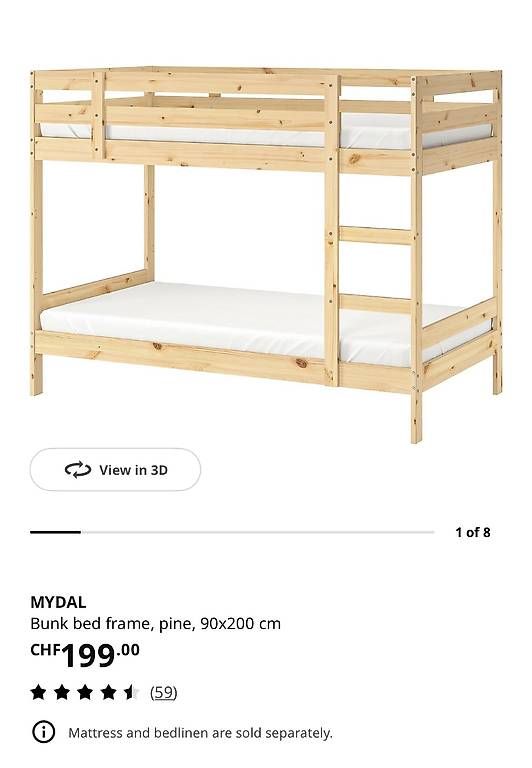Ikea Letti: Stockbett Mydal inkl. Matratzen – Usato da Wallisellen venduto da Jsk3001
