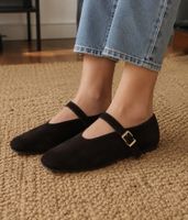 Ballerine effet daim brun - Taille 40