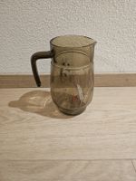 Carafe vintage en verre brun décor blé