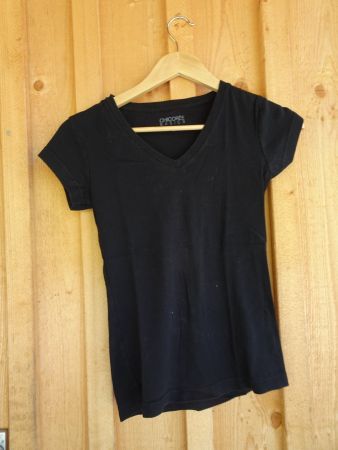 Uni schwarzes T'shirt von Chicorée Gr. S - 221069