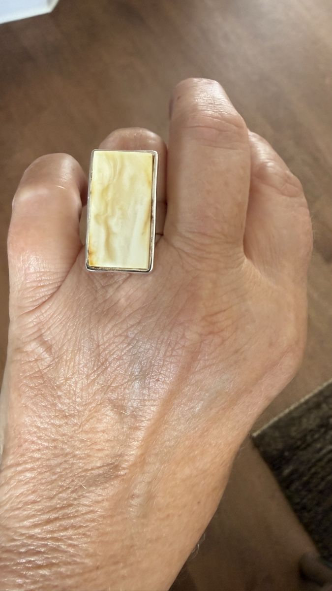 Ringe: Milchiger Bernstein-Silberring – Neu und originalverpackt aus Ebikon von Leonidas2 1