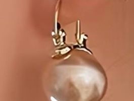 Jolies boucles d’oreilles plaquées perle d’imitation2,4 X1,5