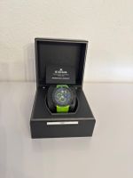 Edox Chronograph avec bracelet vert flashy, état neuf!