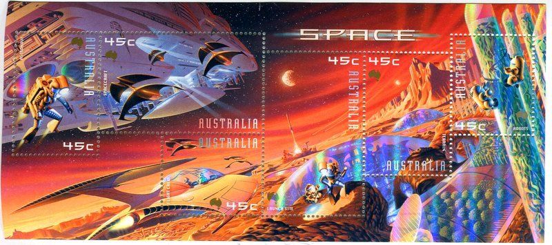 Tous les timbres: Block "Raumfahrt". Australien – Neuf avec emballage d'origine à Basel par Butsch5