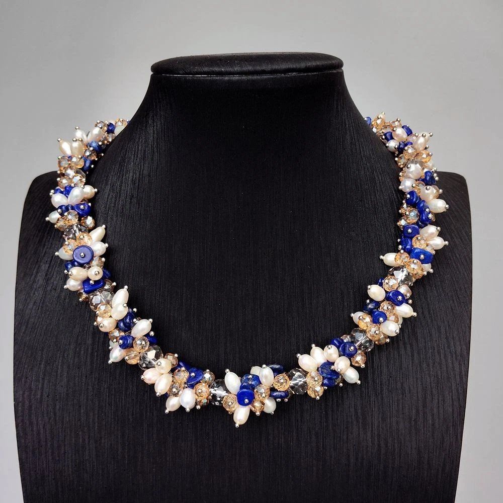 Catenine: Lapislazuli Perlen Echt Halskette Collier lapis-lazuli 46 cm – Nuovo (secondo la descrizione) da Prilly venduto da ilyria73 1