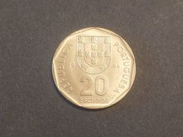 Pièce Portugal 20 Escudos 1986, Rose des vents UNC