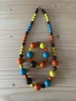 Kette und Armband bunte Perlen Set guter Zustand
