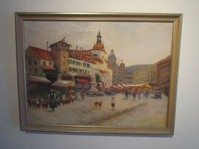 Dipinti: Fausto Giusto 1867-1941 Blumenmarkt Bern – Usato da Luzern venduto da Horoskop1 6