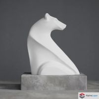 White Bear Sculpture – A Symbol of Strength - 3D Printed
