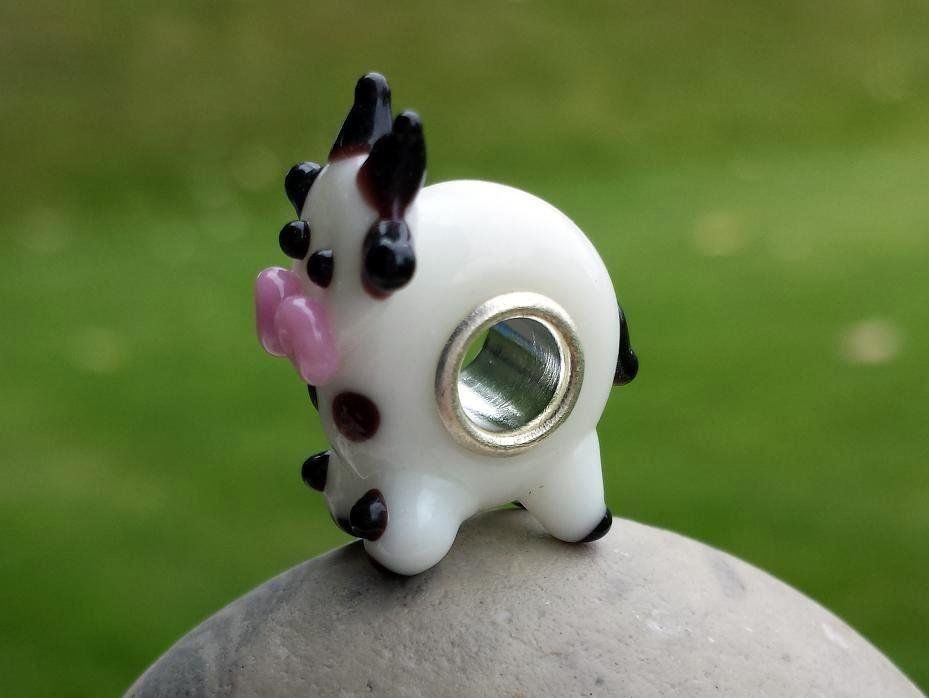 Perle (finte): Lampwork Kuh-Glasperle, Glass Bead – Nuovo (secondo la descrizione) da Langenthal venduto da flowersNbirds 2