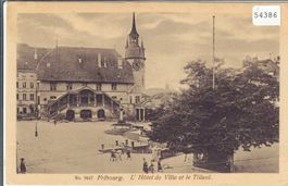 Fribourg - L'Hotel de Ville et le Tilleul