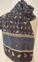 Foulard Polyester Motiv Frösche dunkelblau
