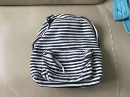 Super sac à dos rayé bleu blanc style marin boutique Lugano