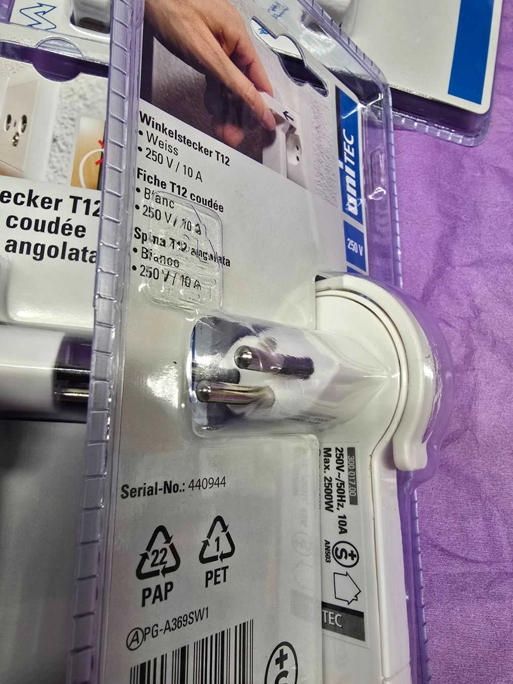 Spine: 5 Stück Unitec Winkelstecker T12, weiss – Nuovo e nell'imballaggio originale da Rebstein venduto da James-Dean 1