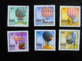 6 Briefmarken aus Guinea Bissau mit Ballonmotiven