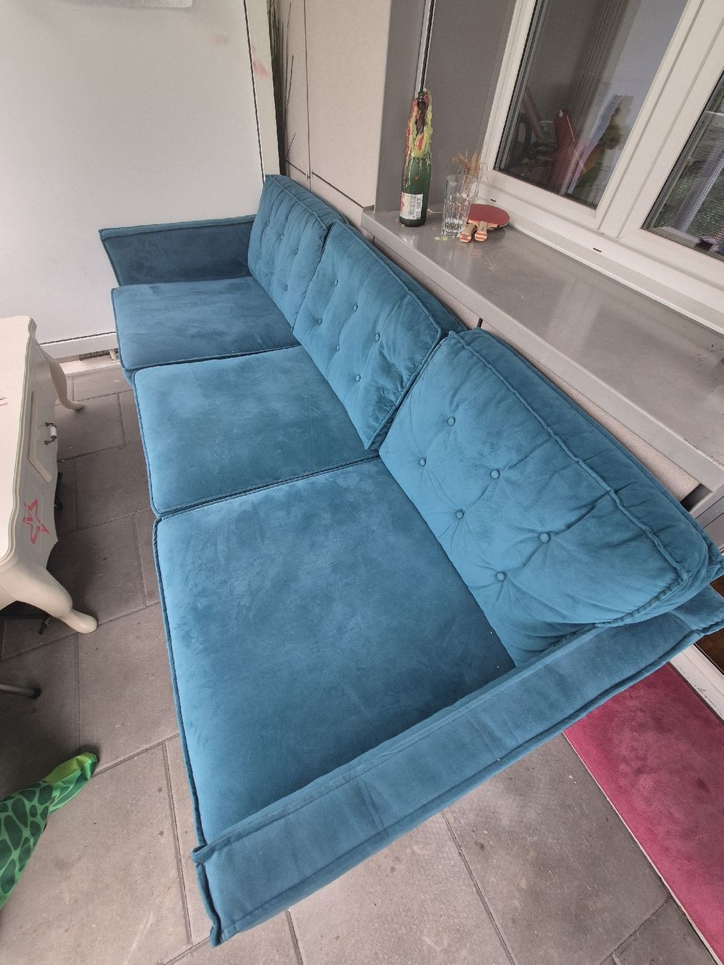 Pfister Sofas: Beautiful Teal Blue Pfister Sofa/Couch – D'occasion à Zürich par flo_7trs 1