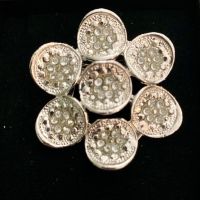 Modische Vintage Schalclip, Blumen Design, Silber Look!