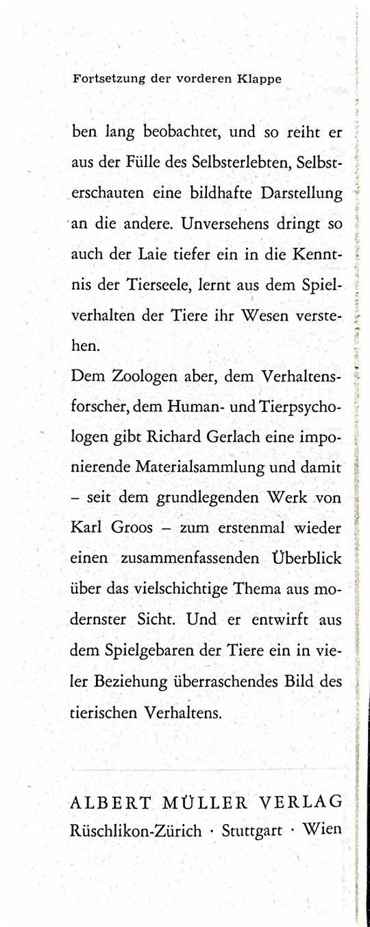 Libri: Wie die Tiere Spielen – Usato da Sarnen venduto da Livres 2