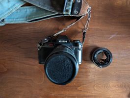 Konica Autoreflex TC Film Camera + Sigma 35–105mm Zoom