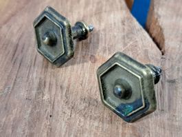 2 schöne antike Möbel Knöpfe, ⌀3.1cm, Messing (LOT2844#MBS3)