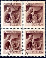 1955 50 JAHRE SYNDIKAT LEHRER 4ERBLOCK GESTEMPELT - EA105