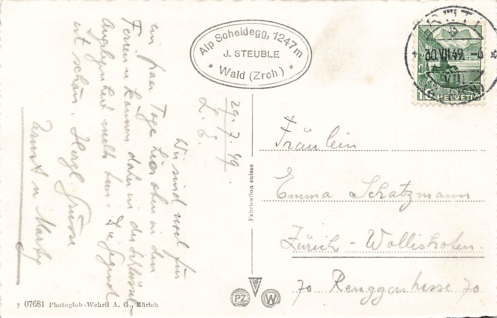 Cartoline postali: Gast Kurhaus als Scheidegg Wald – Usato da Biasca venduto da Blenio71 1