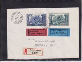 Fl. E.- R. Luftpostbrief 1939 von Triesenberg nach Beinwil.