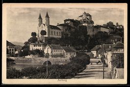 AK Aarburg, Ortsansicht mit Kirche und Schloss
