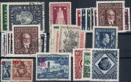 Liechtenstein, gestempeltes Lot, hoher Katalog-Wert, sauber