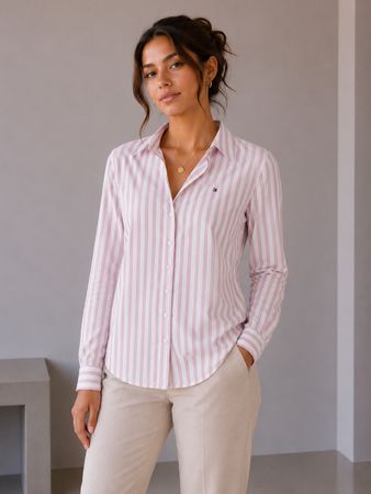 Tommy Hilfiger Hemd rosa gestreift Gr. 10 (M)